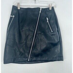 Women's Express Faux Leather Zipped Mini Skirt Size 4